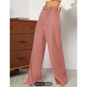 Pink high waist wide leg pants. Never worn